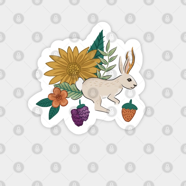 Floral Jackalopes Sticker by latheandquill